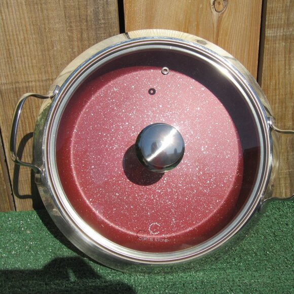 New Curtis Stone Red Multipurpose Non-Stick Durapan Stainless Steel 12" Pan Lid - Picture 2 of 7